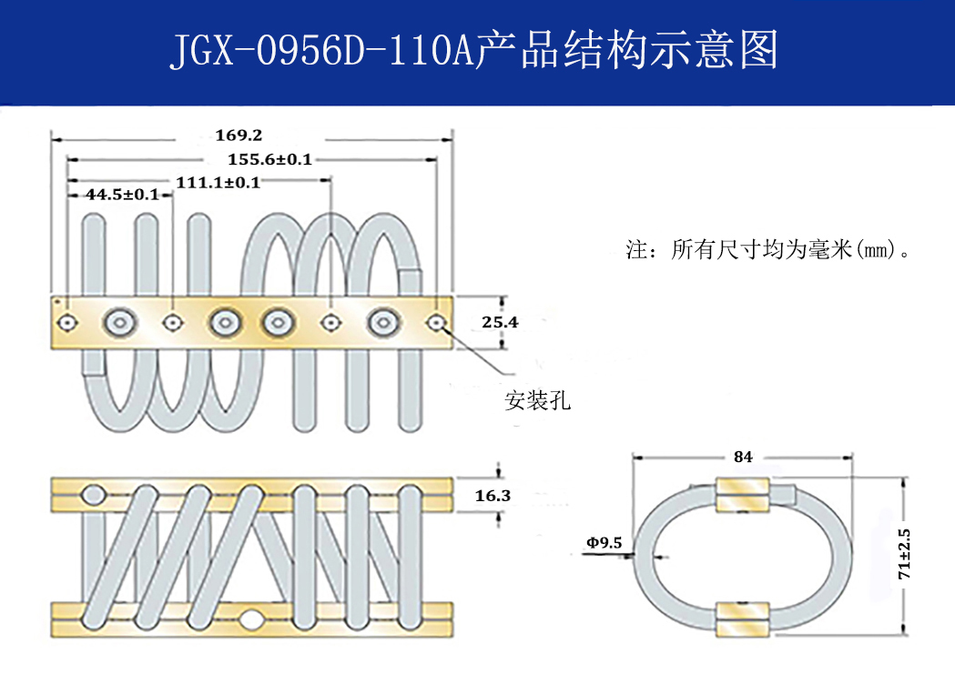 JGX-0956D-110A多應用鋼絲繩減震器結構
